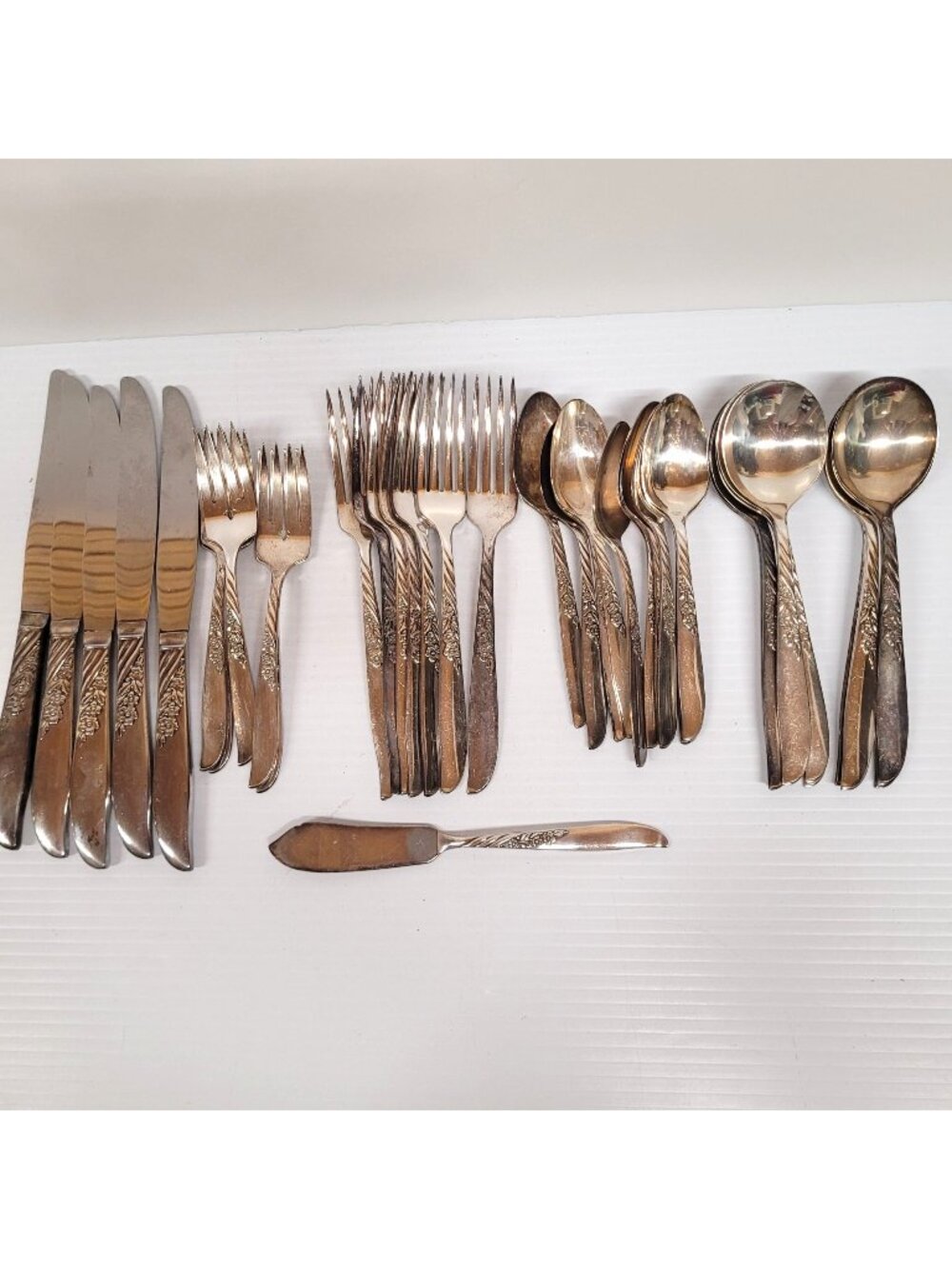 Vintage Wm A Rogers 37 Pc Oneida Always / Wildwood Silverplate Flatware Tarnish